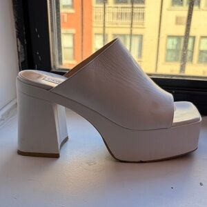 Steve Madden White Platform Mules Sandals